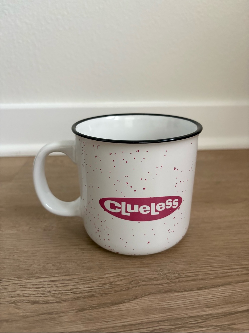 Clueless Logo Speckled White Ceramic Mug - Ugh, As If